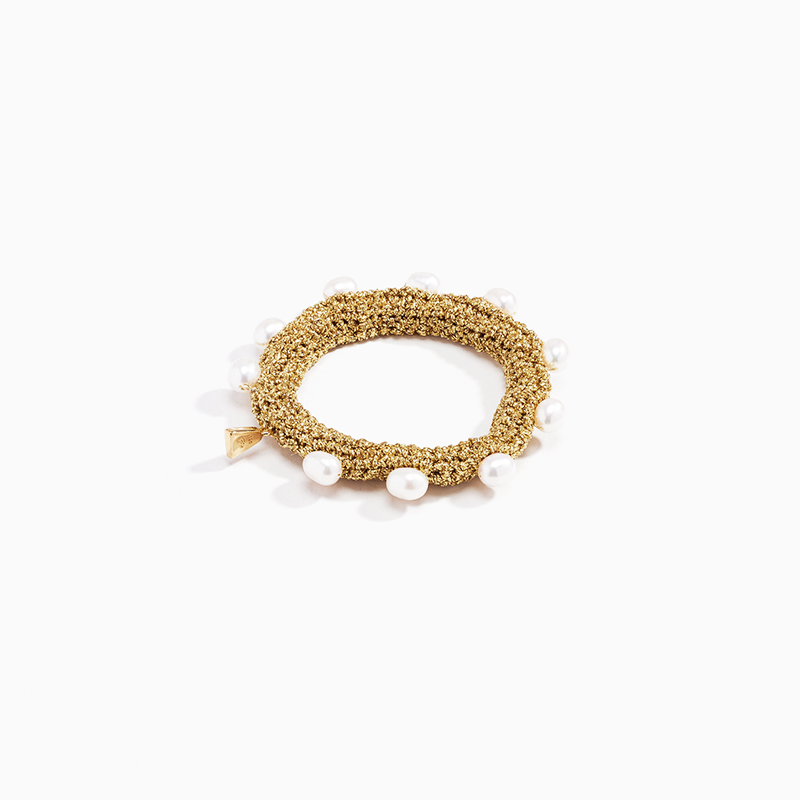Lucy Folk Gold Pearl Diver Bracelet